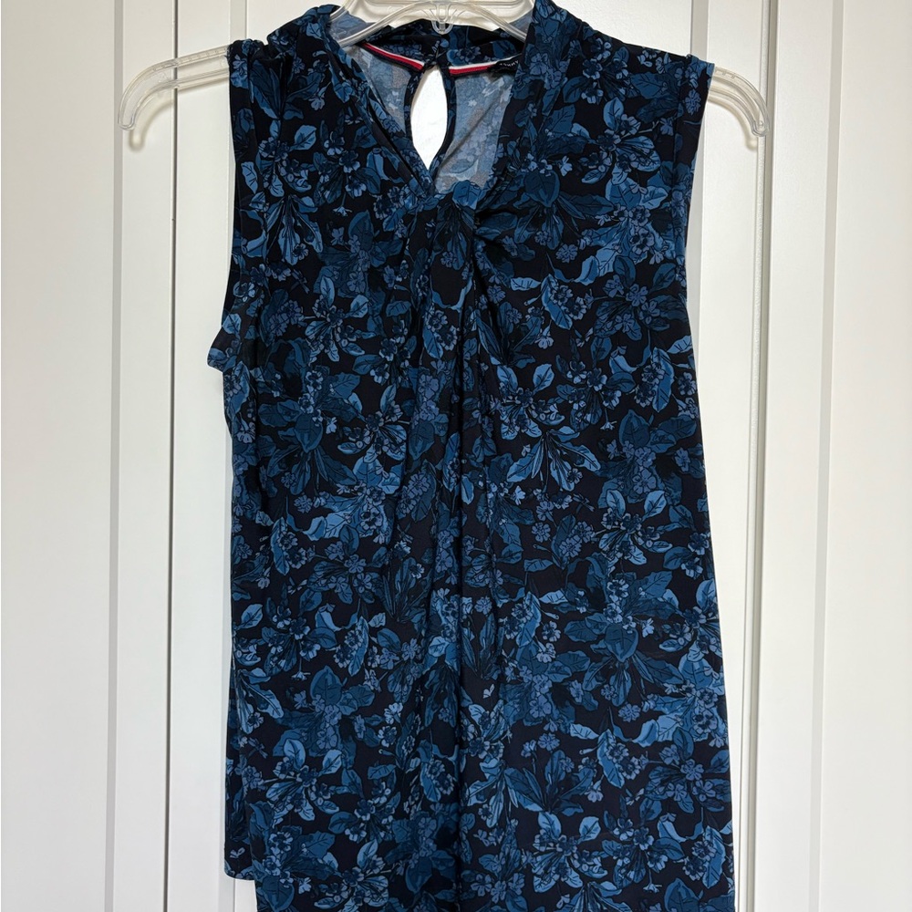 Tommy Hilfiger Navy Sleeveless Floral Blouse
